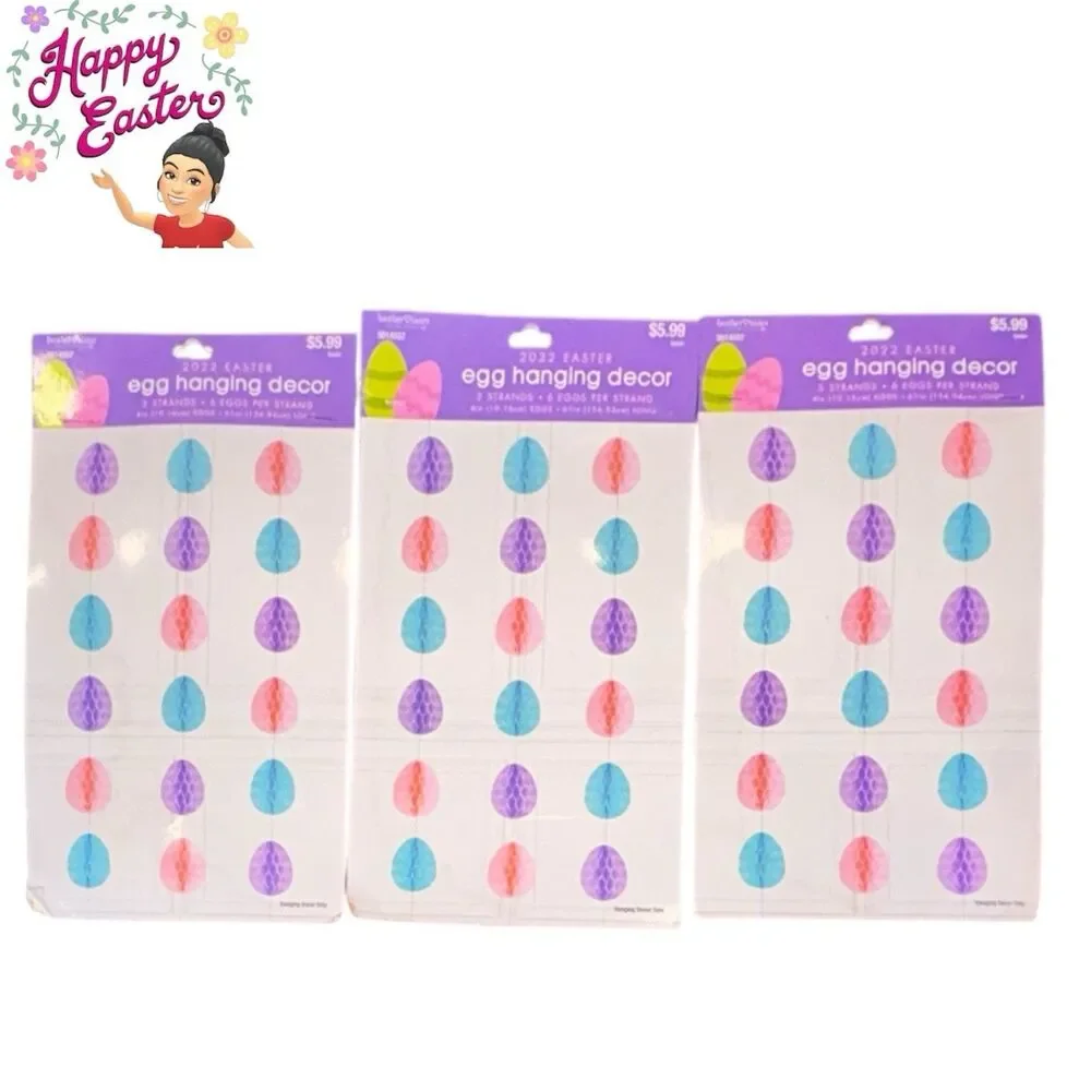 3x Brother Sister Design Studios Easter Eggs Hanging Decor 61